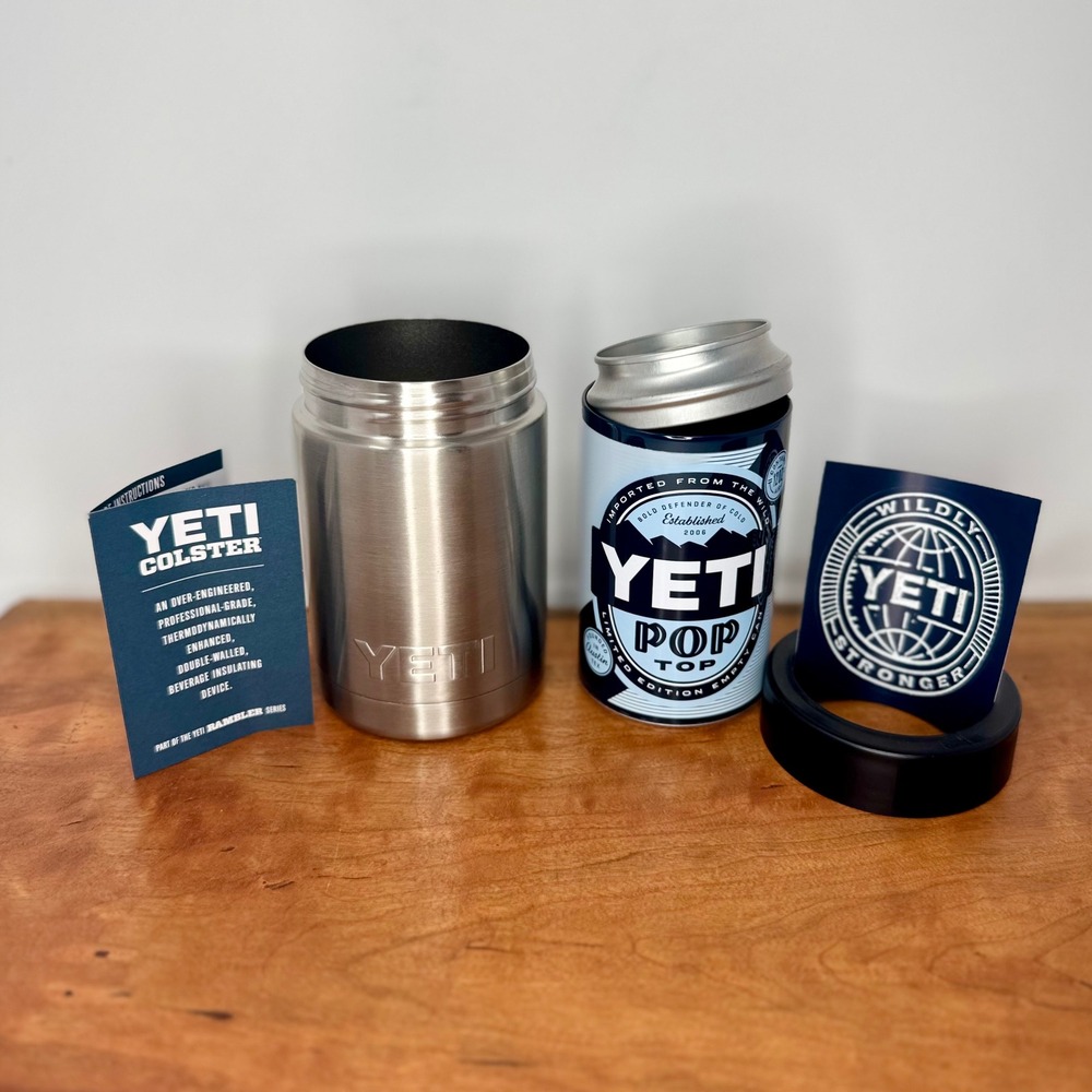YETI Rambler Colster Stainless Steel 12oz Can Insulator with Pop Top Stash Can